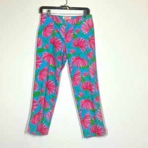 Lilly Pulitzer Pink & Turquoise Floral Capri Pants